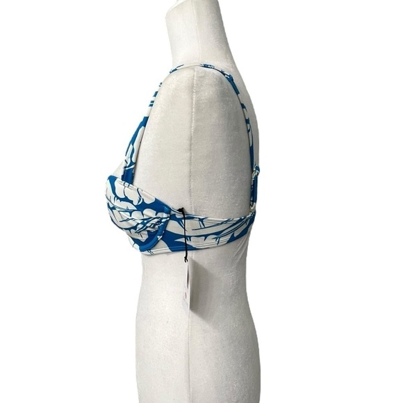 Shade & Shore White & Blue Lightly Lined Bikini Top - Size 32 B - Picture 6 of 10